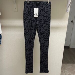 Zara Kids Charcoal Leopard Leggings